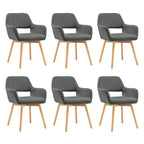 Mid Century Modern Dining Chairs Set of 2 & 4 & 6 Comfy Accent Chair Upholstered Kitchen Dining Living Room Chairs for Bedrooms Waiting Room Home Arm Desk Chair No Wheels (Wool White, 2)