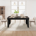 GarveeHome Farmhouse Dining Table for 4-6 People, 63 in Long Kitchen Tables