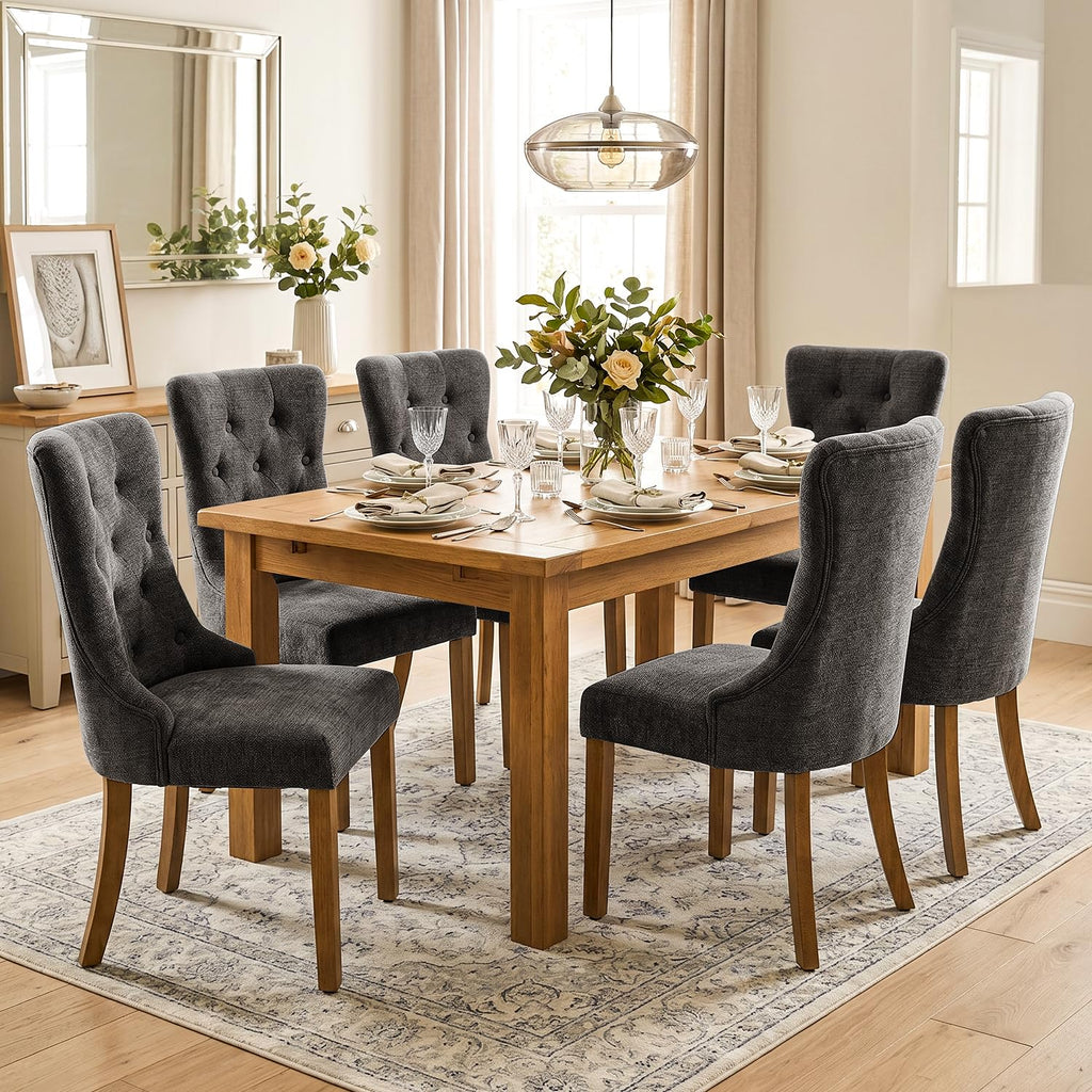 Upholstered Dining Chairs Set of 4 for Dining Room Kitchen (Beige,4)