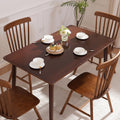 BAKEVE Bamboo Dining Table for 4-6 Person- 47.2'' Solid Wood Kitchen Table, Farmhouse Rectangular Dining Room Table, Mid Century Modern Desk for Living Room, Kitchen, Walnut, FSC-Certified Bamboo
