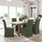 chairus Slipcovered Upholstered Parsons Dining Chairs Set of 4, Blue Stripe