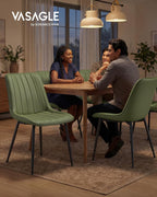 VASAGLE Dining Chairs Set of 4, Upholstered Kitchen Chairs, PU Leather