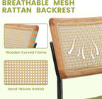 KROFEM Dining Chairs Set of 4,Modern Rattan Kitchen Chairs,Green