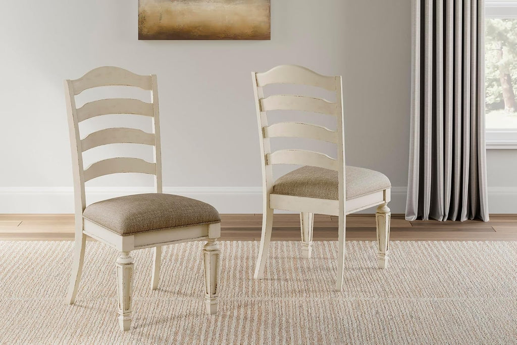 Signature Design by Ashley Realyn Wood Dining Chairs Set of 2, White