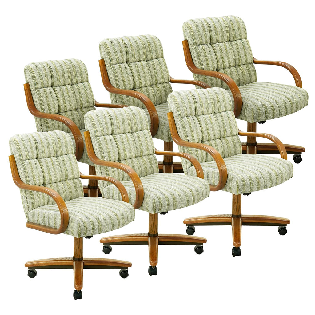 Chromcraft Ryland Swivel-Tilt Caster Dining Chair - Chestnut -Earth - 4pc