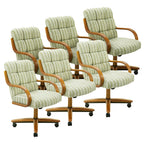 Chromcraft Ryland Swivel-Tilt Caster Dining Chair - Chestnut -Earth - 4pc