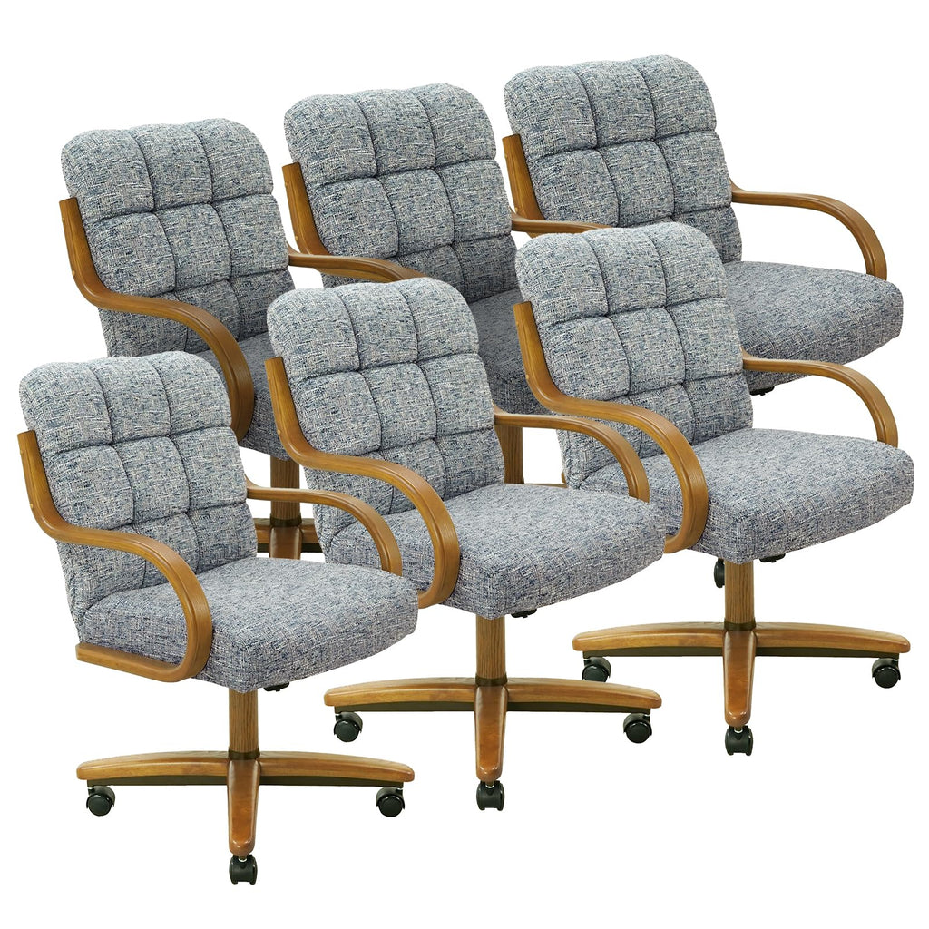 Chromcraft Ryland Swivel-Tilt Caster Dining Chair - Chestnut -Earth - 4pc