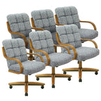 Chromcraft Ryland Swivel-Tilt Caster Dining Chair - Chestnut -Earth - 4pc
