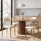 UVV Dining Chairs Set of 4, Metal Kitchen Chairs with Modern Fabric Upholstered for Dining Room, Beige