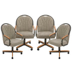 Chromcraft Bailey 4pc Swivel Kitchen Dining Chair - Light Sand-Chestnut