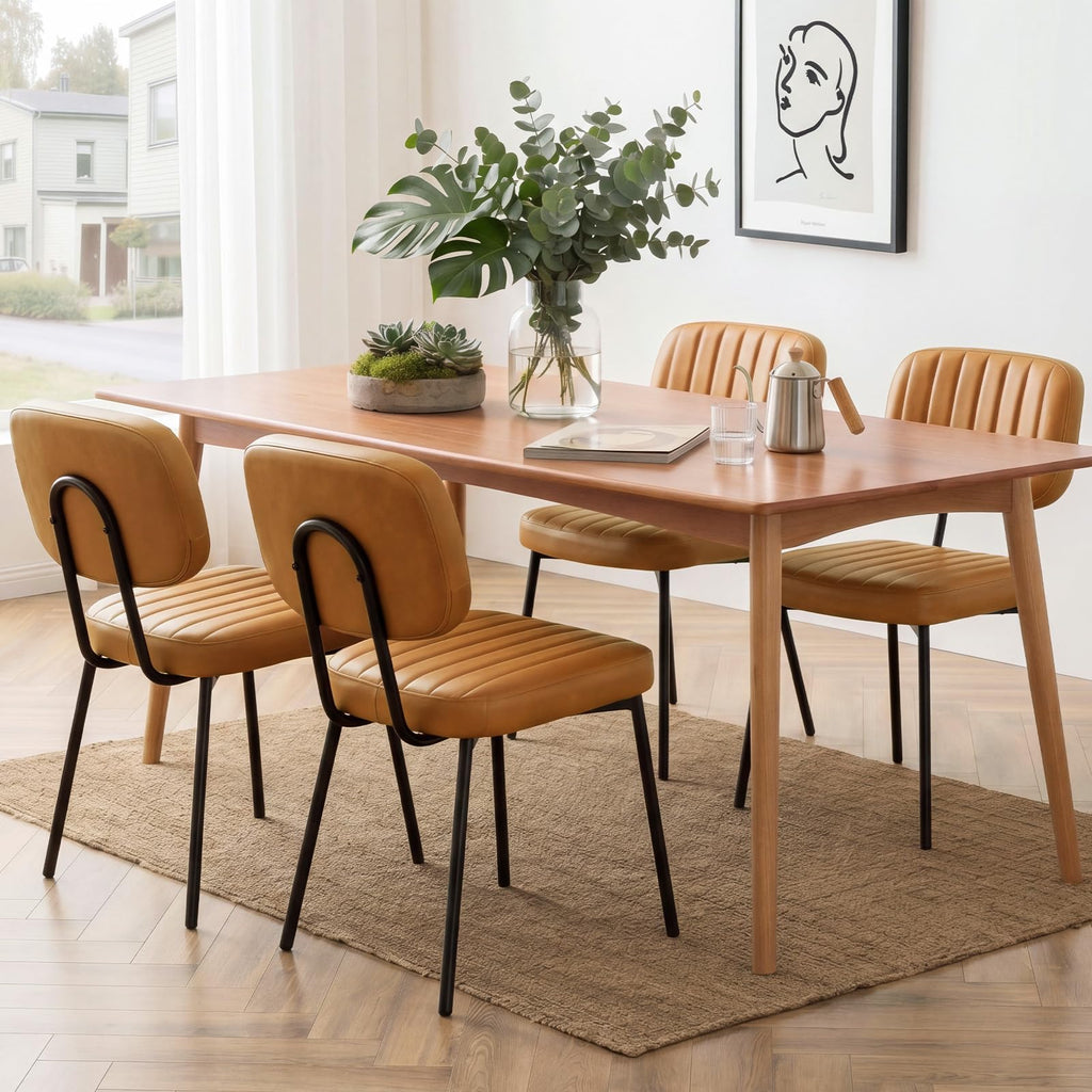 OLIXIS Dining Chairs Set of 6, Upholstered Kitchen Chairs, Black