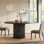 Tribesigns 47.24" Black Round Dining Table for 4-6 People