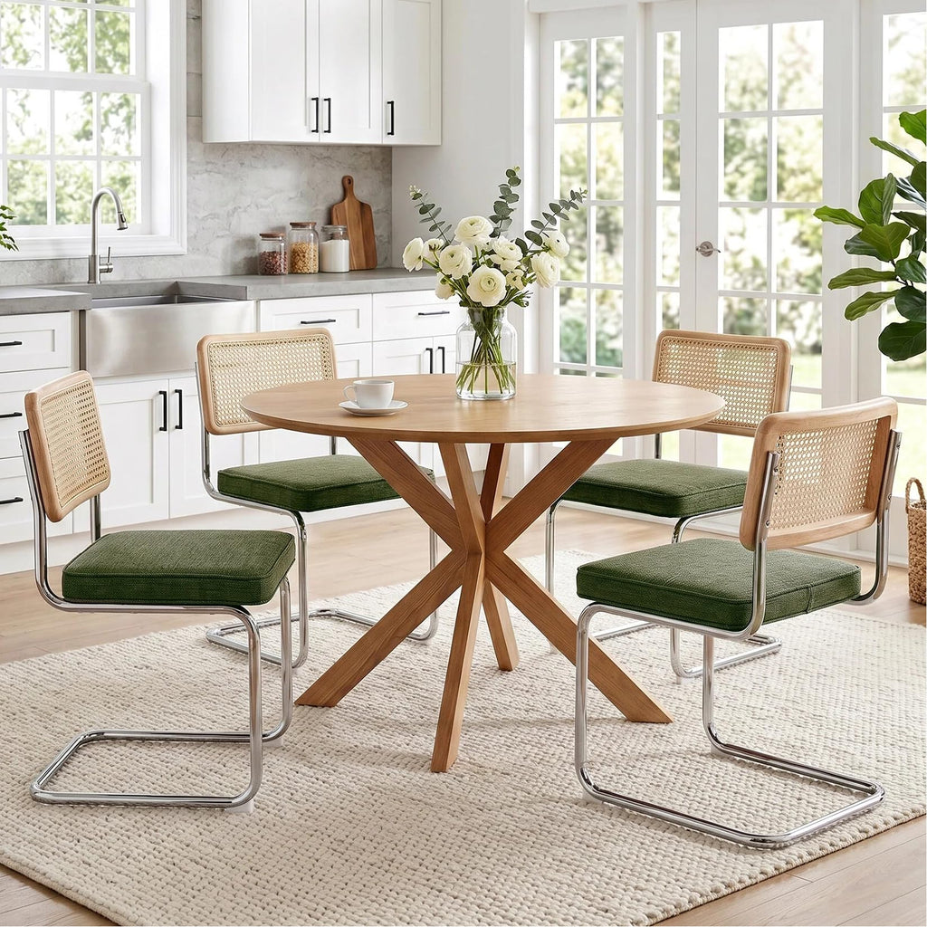 Zesthouse Natural Rattan Dining Chairs Set of 2, Modern Cesca Kitchen Chair