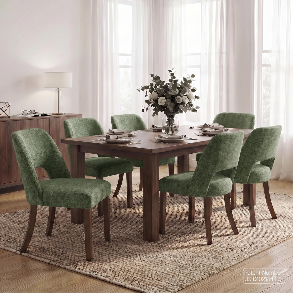 VKNOW Dining Chairs Set of 4, Fabric Dining Chairs, Green