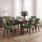 VKNOW Dining Chairs Set of 4, Fabric Dining Chairs, Green