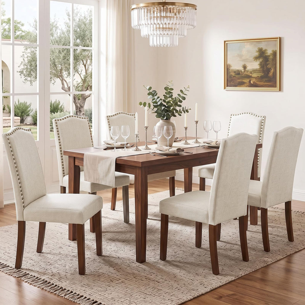 DUMOS Dining Chairs Set of 6, PU Leather Kitchen Chairs for Living Room