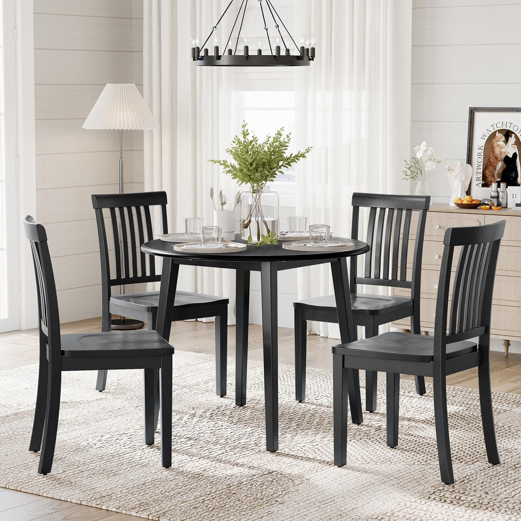COLAMY Wooden Dining Room Chairs Set of 6, Spindle High Back Windsor Kitchen Side Chair, Farmhouse Dining Chairs for Kitchen, Dining Room, Light Brown