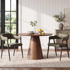 HNY Modern Dining Room Arm Chairs Set of 6, Retro Faux Leather Upholstered Barrel Dining Chairs with Arms Mid-Century Brown Accent Chair with Metal Legs, Open-Back Kitchen Side Chair for Living Room