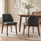 Usaint Modern Wooden Dining Chairs Set of 4 with Rubberwood Legs，Beige