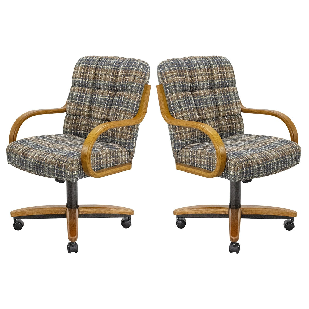 Chromcraft Ryland Swivel-Tilt Caster Dining Chair - Chestnut -Earth - 4pc