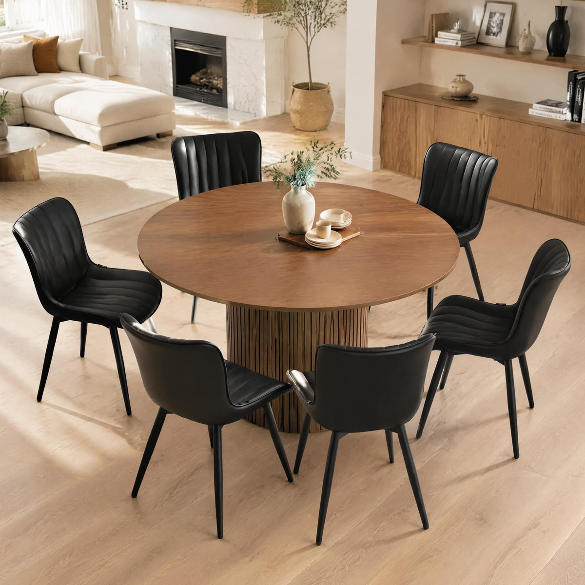 YOUNUOKE Dining Chairs Set of 2 Mid-Century Modern Kitchen Chairs Khaki