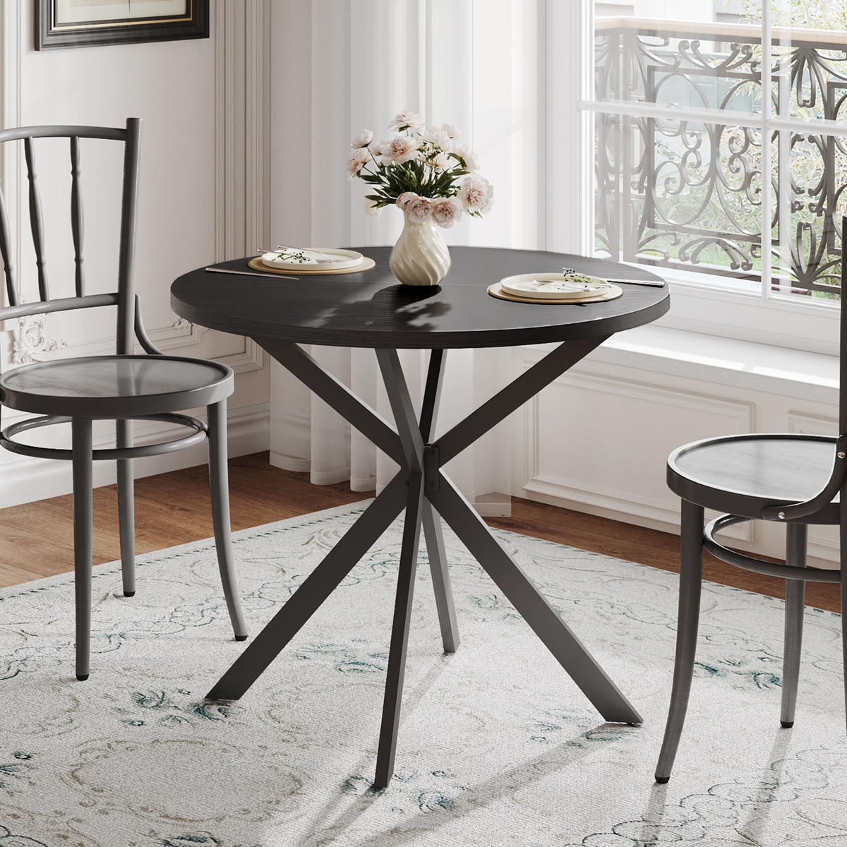 ChooChoo 47.2 Inch Round Dining Table for 4