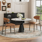 MALOL Dining Chairs Set of 4, Upholstered Kitchen & Dining Room Chairs with Curved Back and Bronze Metal Legs, Comfortable Modern Dining Side Chairs for Dining Room, Kitchen, Brown