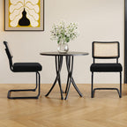 KROFEM Dining Chairs Set of 4,Modern Rattan Kitchen Chairs,Green