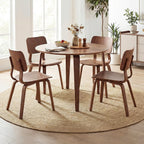 GIANTEX Round Dining Table for 2-4, 37.5" Kitchen Table w/Rubber Wood Legs