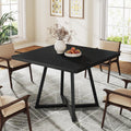 Tribesigns Square Dining Table for 2, 31.5" Industrial Dinner Table with Metal Base, Kitchen Table for Dining Room, Small Space, Apartment