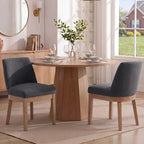 RIVOVA Upholstered Dining Chairs Set of 4, Modern Wooden Dining Room Chair Linen Fabric Kitchen Chairs Farmhouse Dinner Chair with Hardwood Frame, Beige