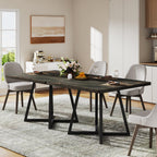 Tribesigns Square Dining Table for 2, 31.5" Industrial Dinner Table with Metal Base, Kitchen Table for Dining Room, Small Space, Apartment