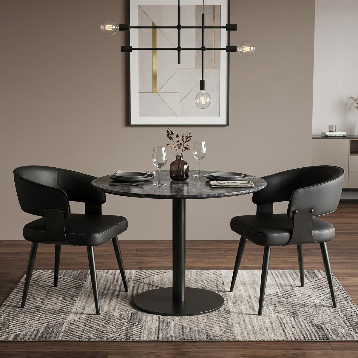 Dining Chairs Set of 4, Modern Faux Leather Kitchen Chairs
