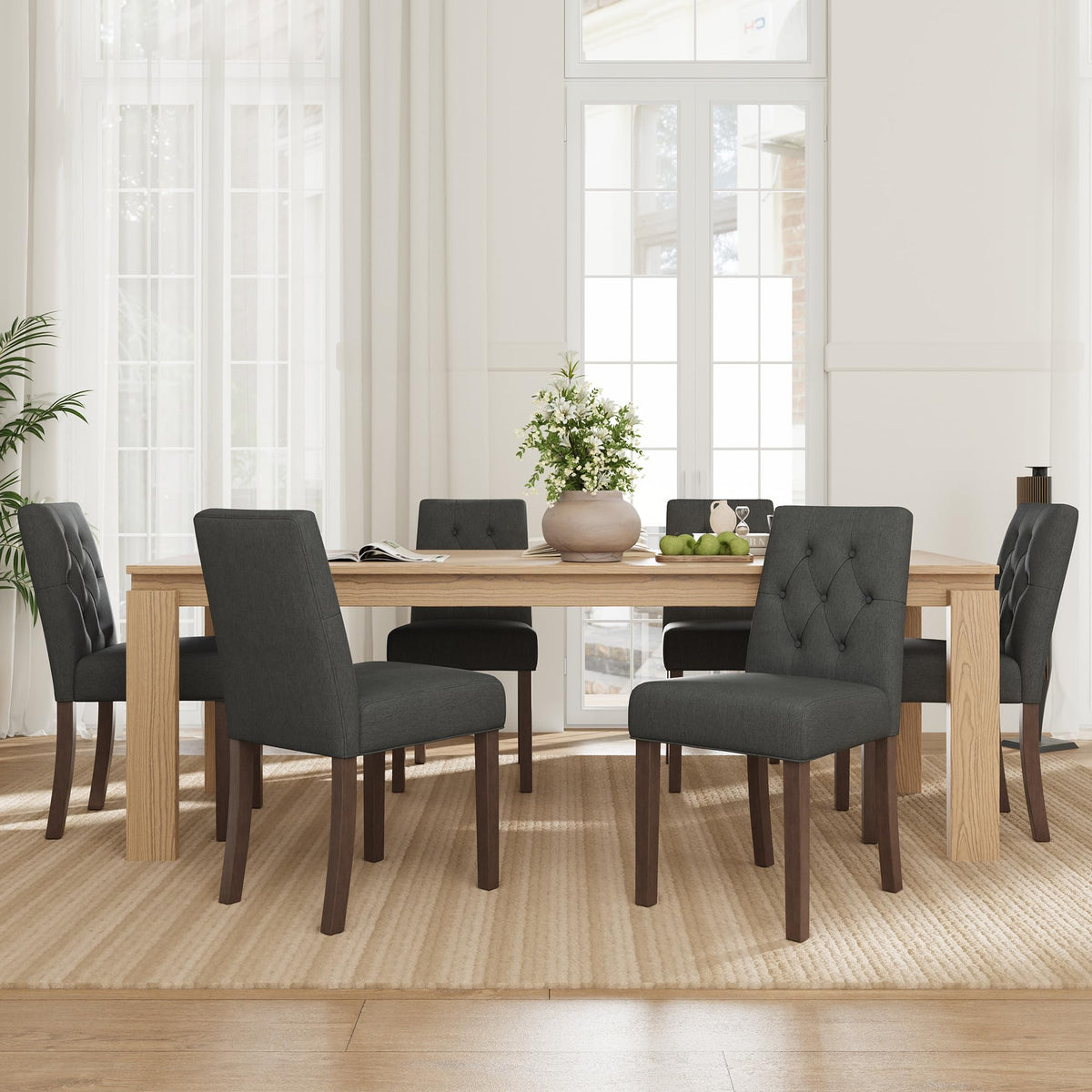 Upholstered Dining Chairs Set of 4 - Modern Parsons Chairs