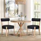ZJhome Dining Chairs Set of 4,Mid Century Modern Dining Chair Set - Linen Upholstered Low Back Kitchen & Dining Room Chairs with Woven Design,Oatmeal Fabric