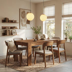 LITTLE TREE 55 Inch Solid Wood Rectangular Dining Table, 29.53" Standard Dining Height Farmhouse Kitchen Table with Thick Sturdy Legs, Compact 4‑6 Person Dinner Table, Rustic Brown, Table Only