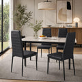 Karl home Dining Chairs Set of 4, PU Leather & High Back, Black