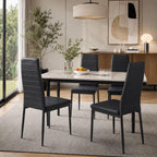 Karl home Dining Chairs Set of 4, PU Leather & High Back, Black