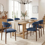 UVV Dining Chairs Set of 4, Metal Kitchen Chairs with Modern Fabric Upholstered for Dining Room, Beige