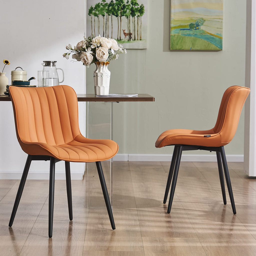 YOUNUOKE Dining Chairs Set of 2 Mid-Century Modern Kitchen Chairs Khaki