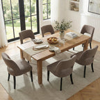 keoni Wooden Dining Chairs Set of 4 with Black Rubberwood Legs and Backrest