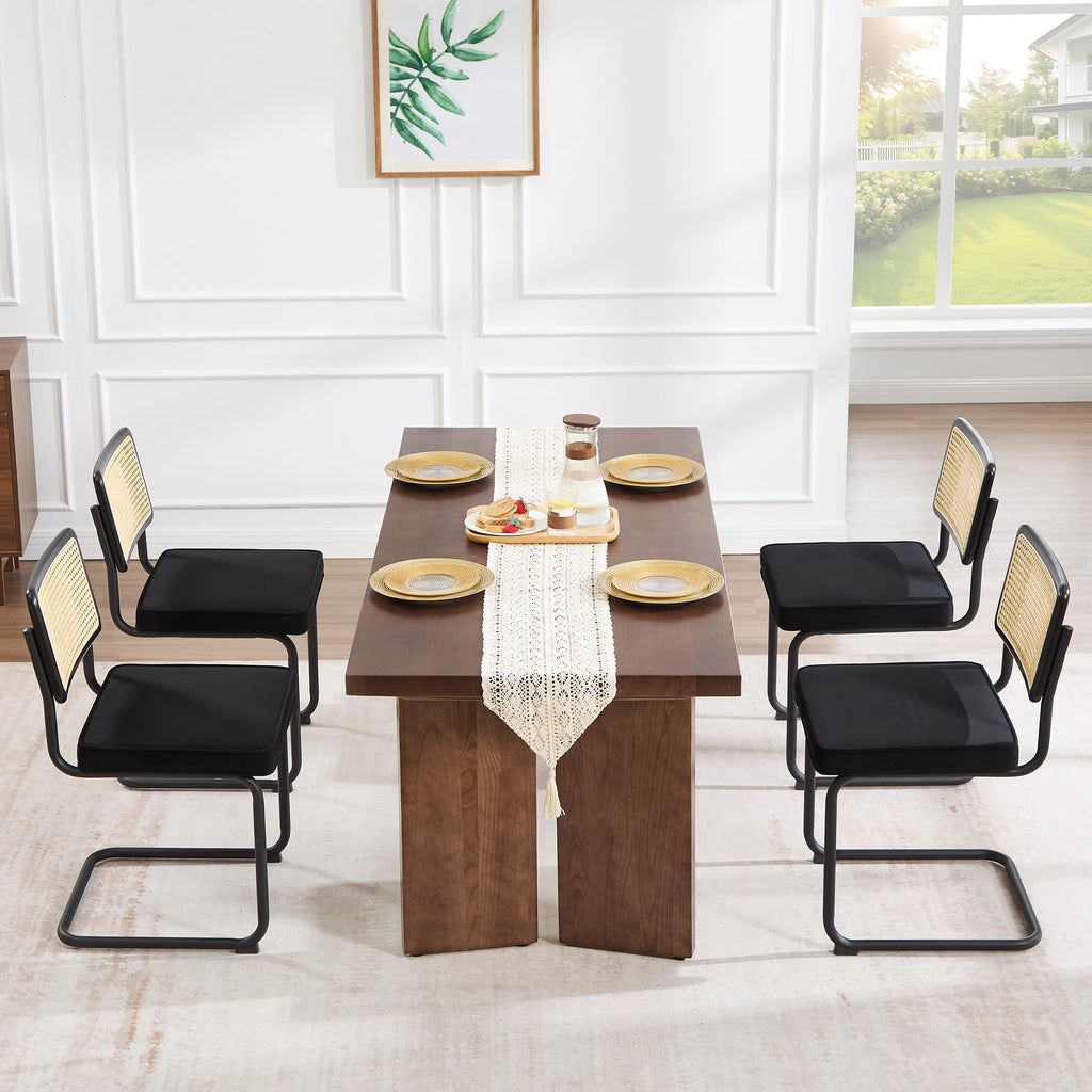Zesthouse Natural Rattan Dining Chairs Set of 2, Modern Cesca Kitchen Chair