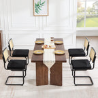Zesthouse Natural Rattan Dining Chairs Set of 2, Modern Cesca Kitchen Chair