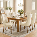 Upholstered Dining Chairs Set of 4 for Dining Room Kitchen (Beige,4)