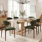UVV Dining Chairs Set of 4, Metal Kitchen Chairs with Modern Fabric Upholstered for Dining Room, Beige