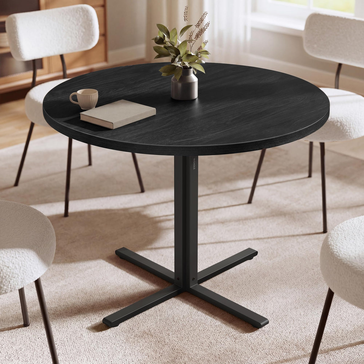 VASAGLE 31.5-Inch Dining Table, Small Round Kitchen Table for 4 People