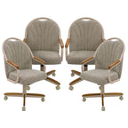 Chromcraft Bailey 4pc Swivel Kitchen Dining Chair - Light Sand-Chestnut
