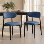 UVV Dining Chairs Set of 4, Metal Kitchen Chairs with Modern Fabric Upholstered for Dining Room, Beige