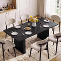 LEYAOYAO Extendable Dining Table for 4-6, 63"–79" with Fluted Base(Walnut)