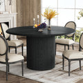 Tribesigns 47" Round Dining Table for 4, Farmhouse Kitchen Table with Metal Base, Modern Small Dinner Table for Dining Room,Kitchen (Chairs Not Included)